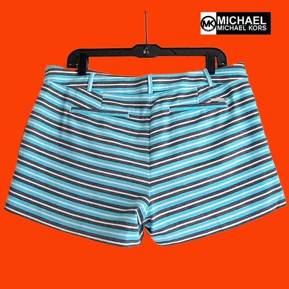 MICHAEL Michael Kors NEW Coastal PEACOCK Stripe Mini Short 12 - Picture 7 of 11
